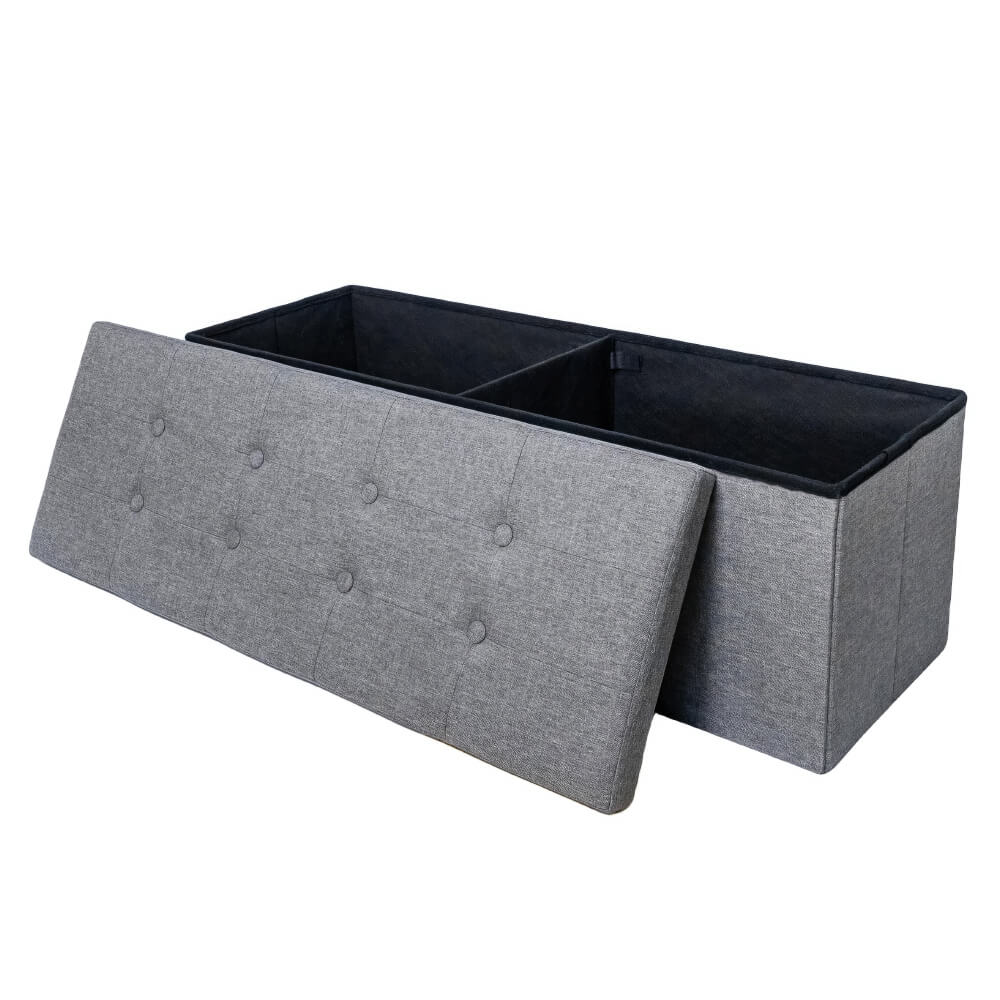 43.3" Folding Storage Ottoman Bench with 660 lb Capacity – Multi-Functional Footrest & Storage Chest