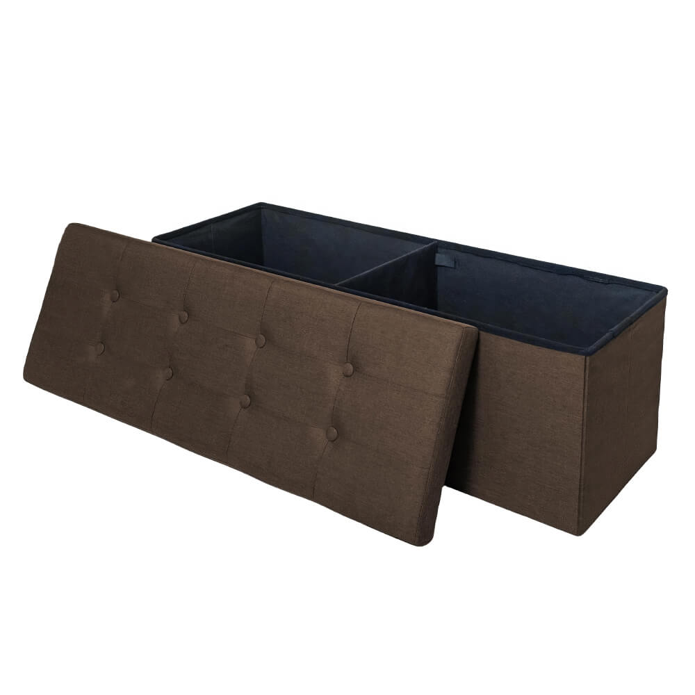 43.3" Folding Storage Ottoman Bench with 660 lb Capacity – Multi-Functional Footrest & Storage Chest