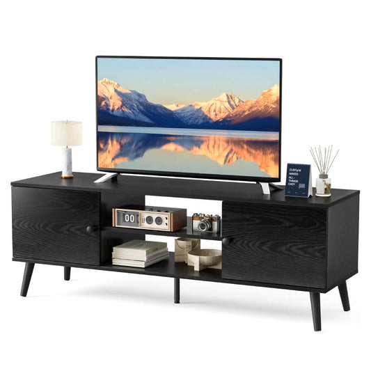 Modern TV Stand for 55-60 inch TVs with Storage – Mid-Century Media Console